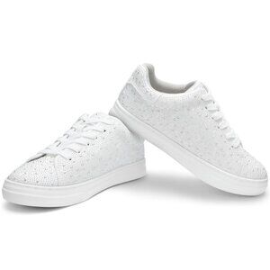 PARTY Women's Glitter Fashion Star Sneakers Low Top Platform Lace Up - Size 8